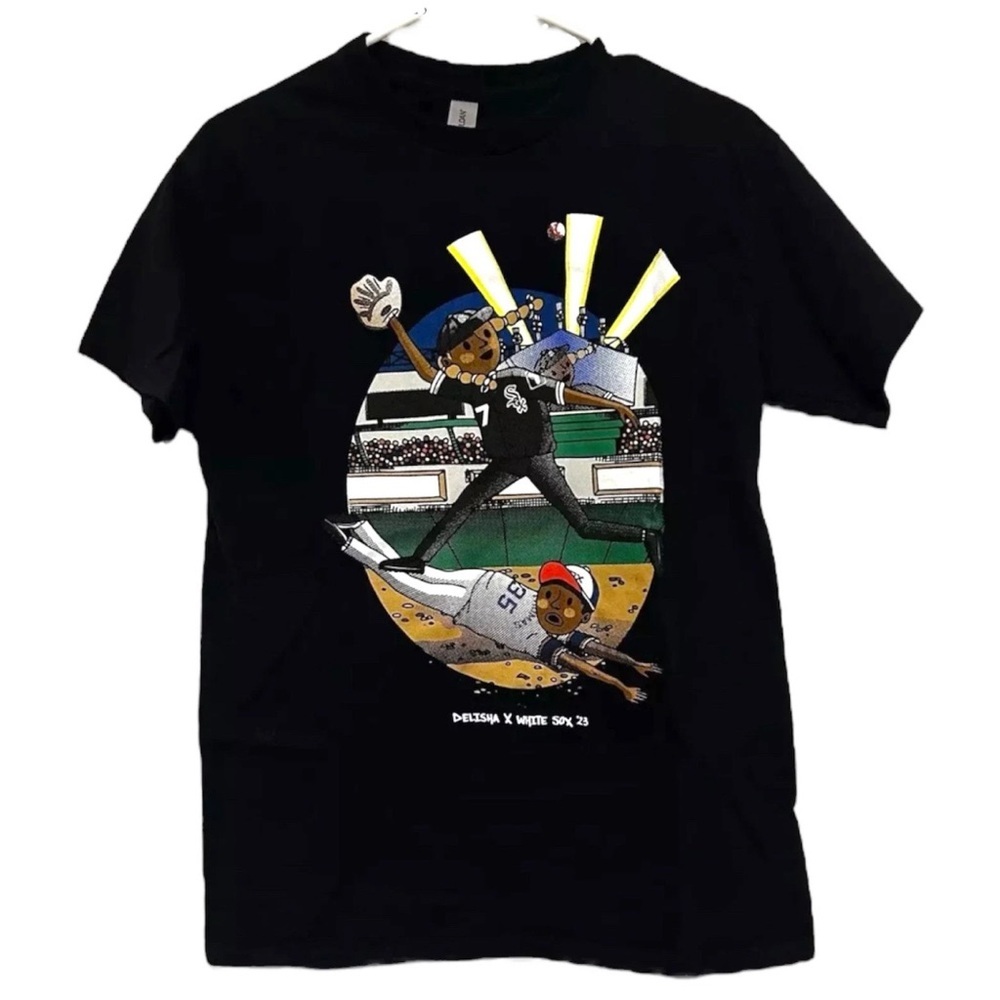 Chicago White Sox Size Adult Medium Black Tee Delisha X White Sox ‘23